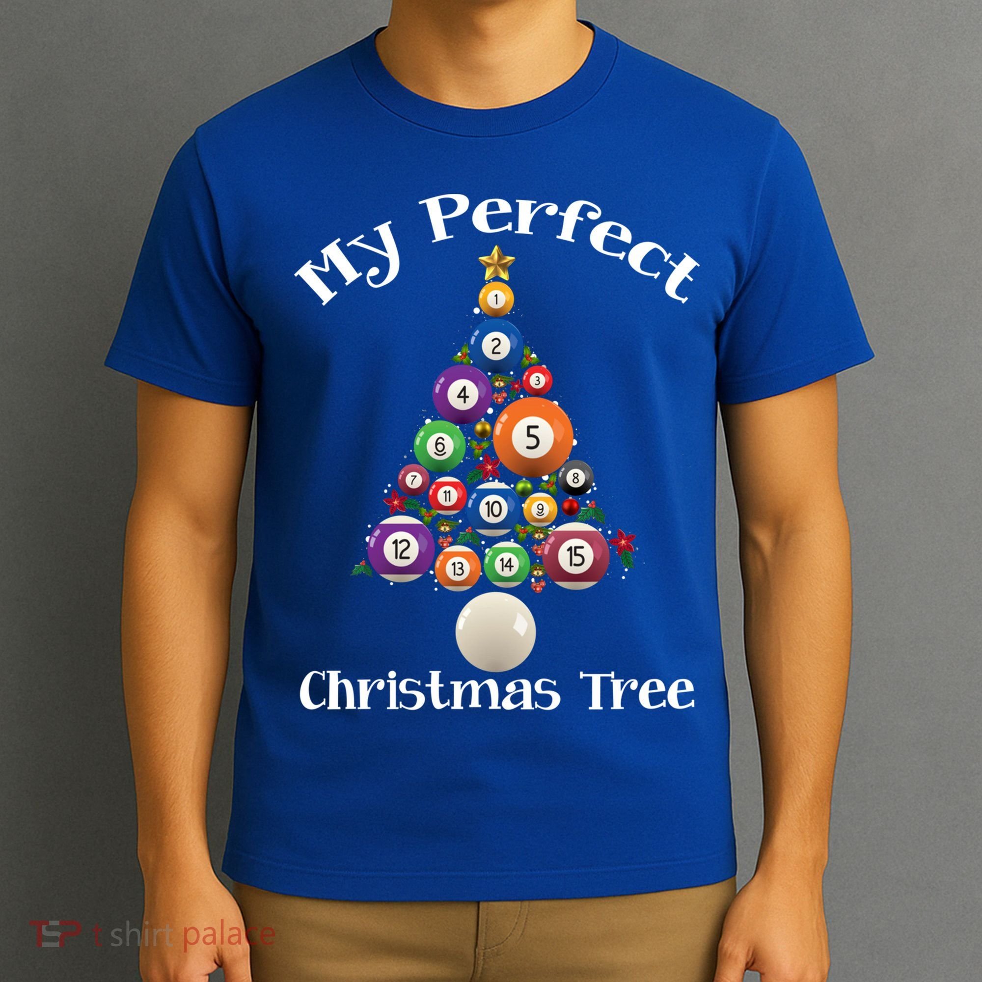 Billiard Ball Xmas Tree Meaningful Gift Pool Billiards Christmas Great Gift T-Shirt