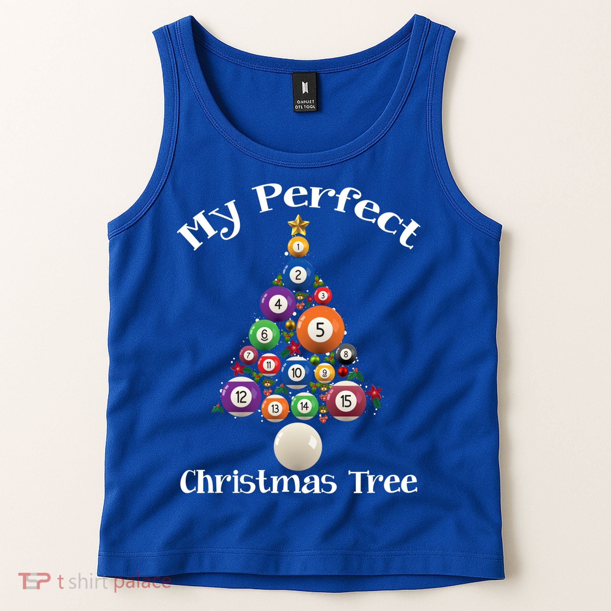 Billiard Ball Xmas Tree Meaningful Gift Pool Billiards Christmas Great Gift Tank Top