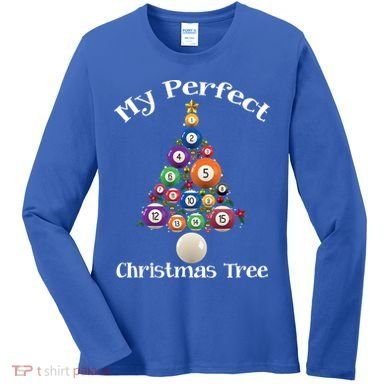 Billiard Ball Xmas Tree Meaningful Gift Pool Billiards Christmas Great Gift Women's Long Sleeve Shirt