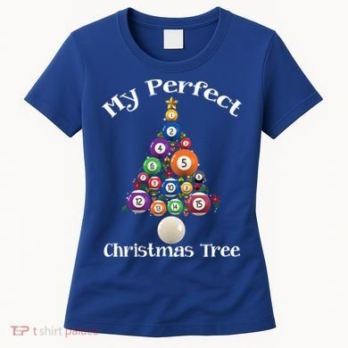 Billiard Ball Xmas Tree Meaningful Gift Pool Billiards Christmas Great Gift Women's T-Shirt
