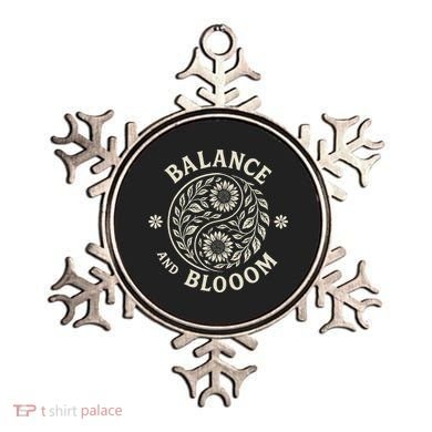 Balance Blooom Yin Yang Floral Zen Nature Boho Calm Ornament