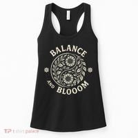 Balance Blooom Yin Yang Floral Zen Nature Boho Calm Women's Tank Top thumb 0