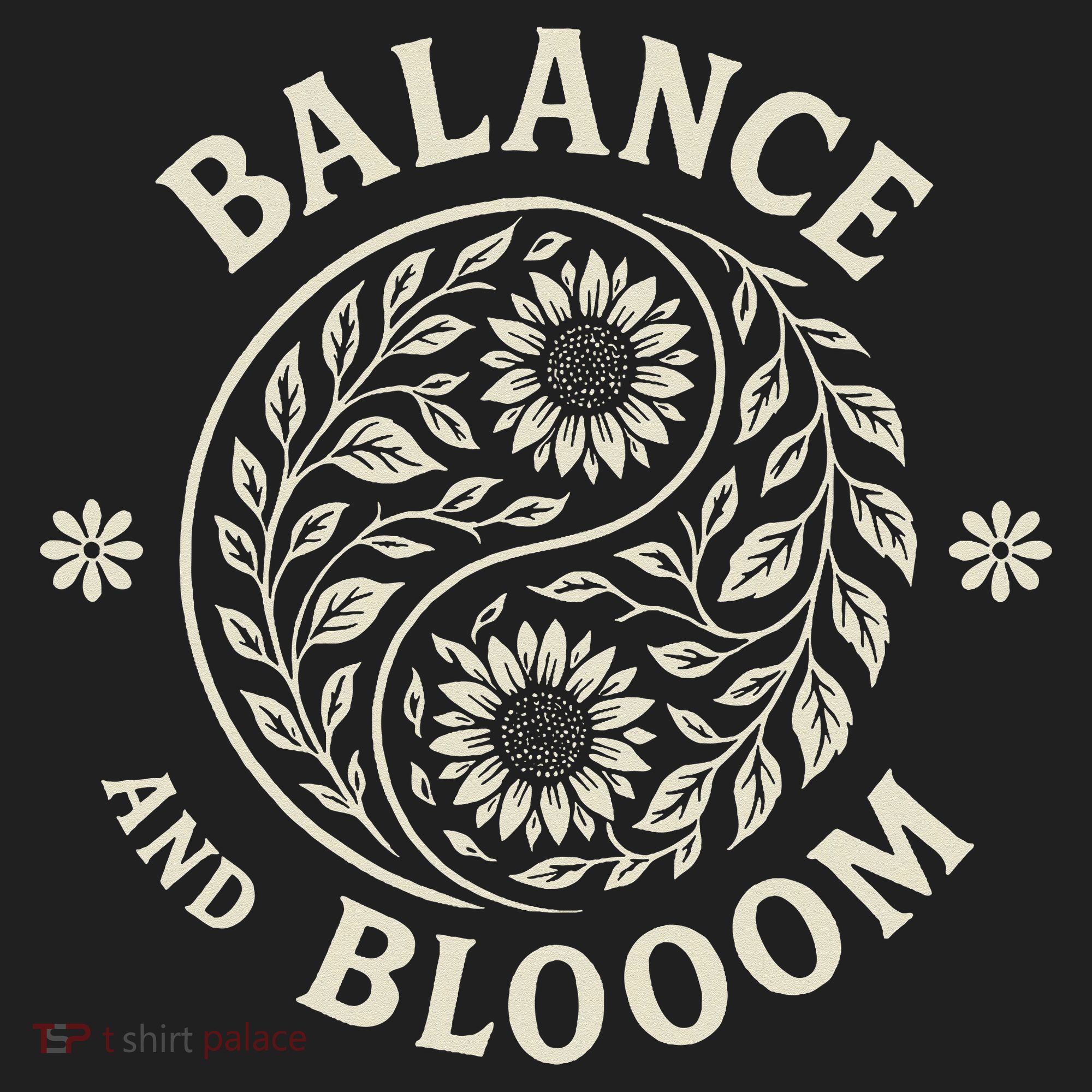 Balance Blooom Yin Yang Floral Zen Nature Boho Calm Hat