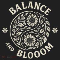 Balance Blooom Yin Yang Floral Zen Nature Boho Calm Golf Towel thumb 3