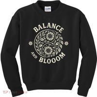 Balance Blooom Yin Yang Floral Zen Nature Boho Calm Kids Sweatshirt thumb 0