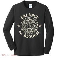 Balance Blooom Yin Yang Floral Zen Nature Boho Calm Kids Long Sleeve Shirt thumb 0