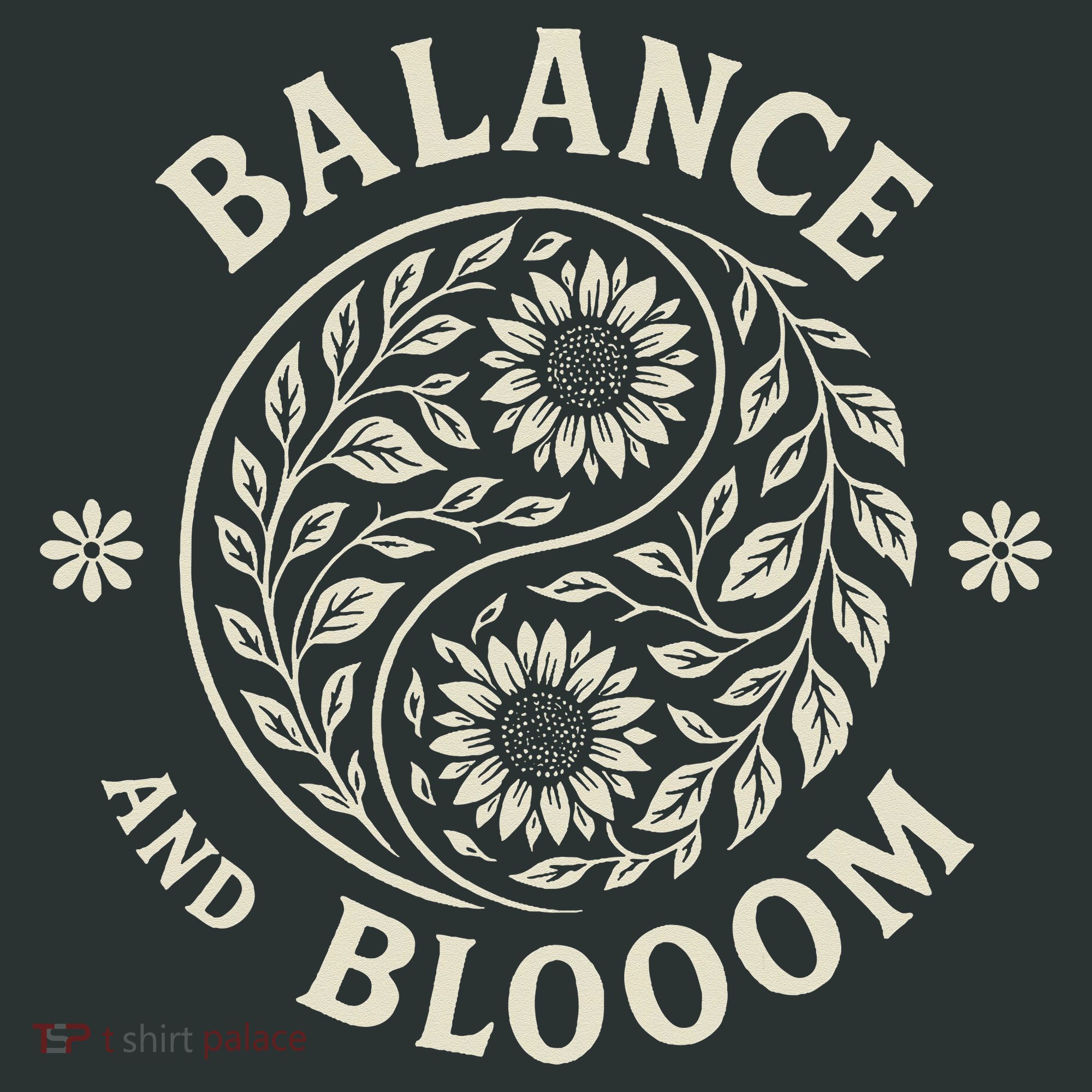 Balance Blooom Yin Yang Floral Zen Nature Boho Calm Infant Baby Jersey Bodysuit