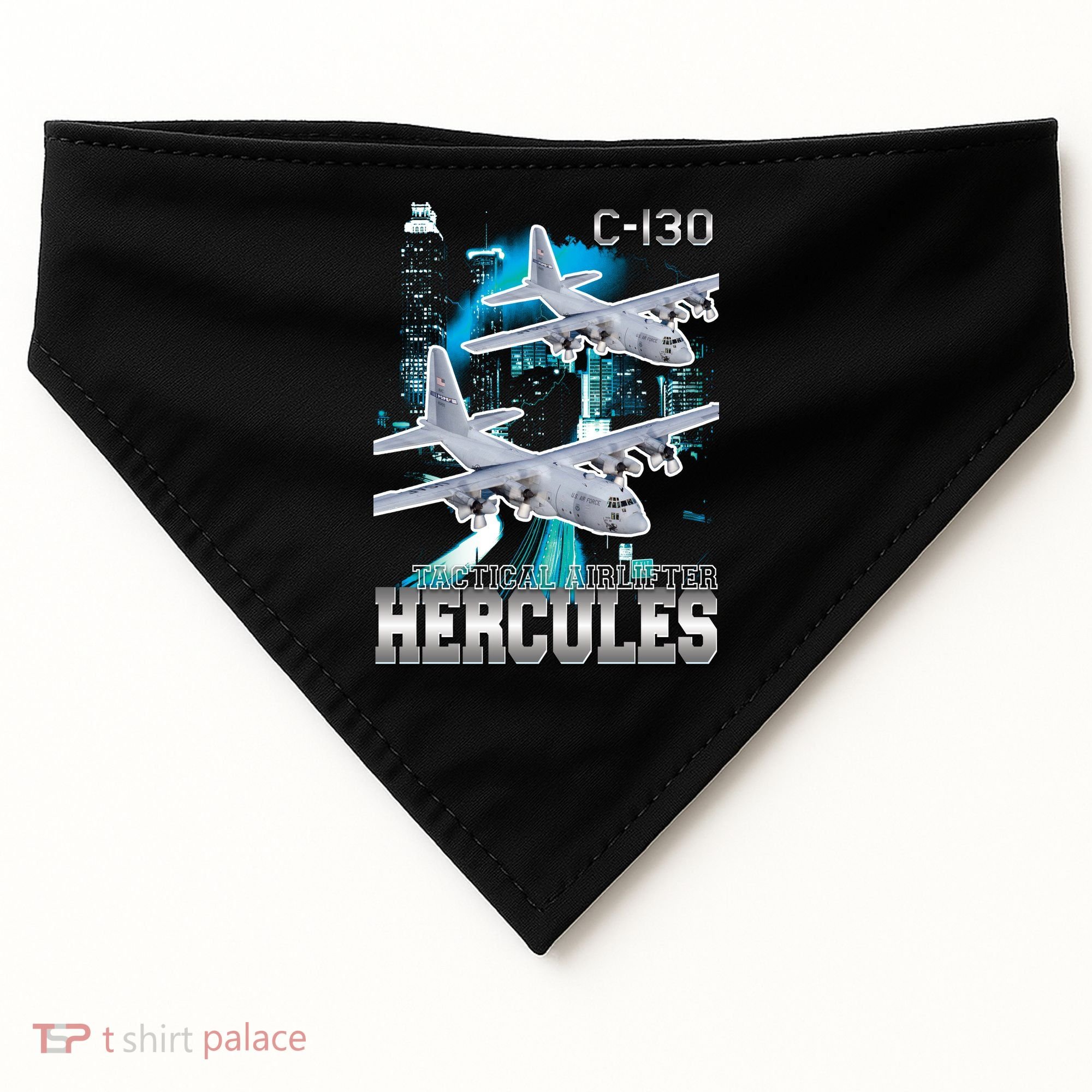 Bootleg C 130 Hercules USAF Aircraft USA-Made Doggie Bandana