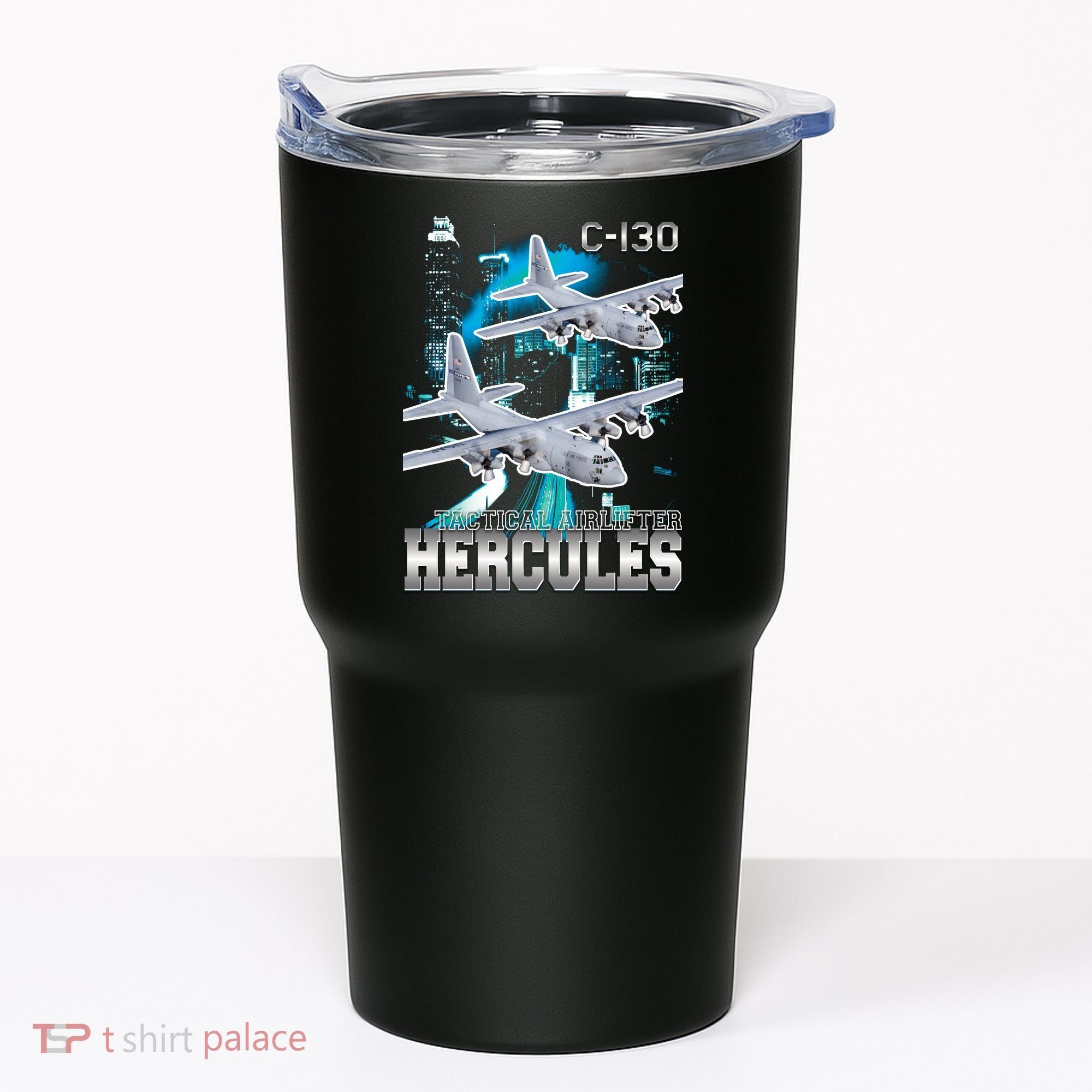 Bootleg C 130 Hercules USAF Aircraft Tumbler