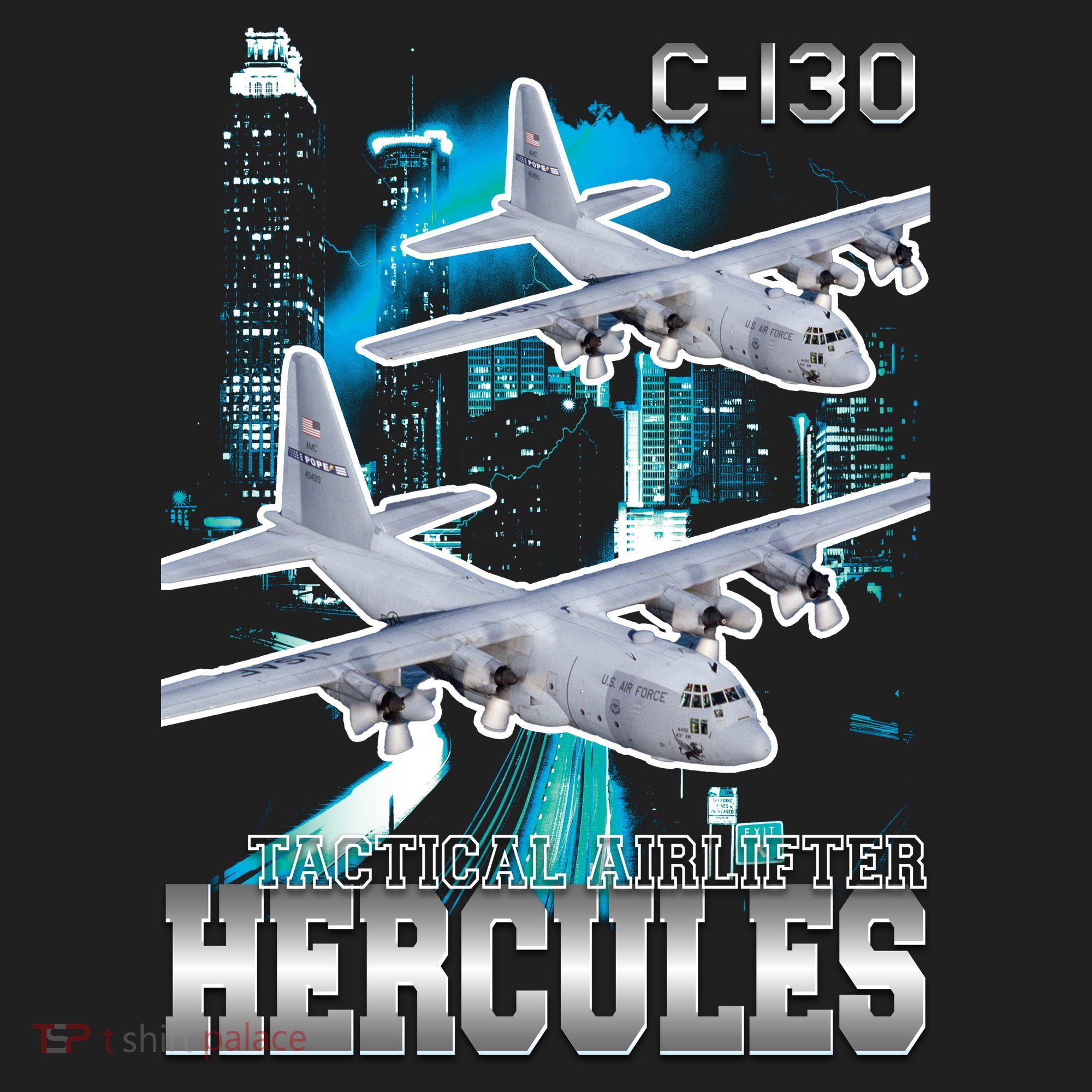 Bootleg C 130 Hercules USAF Aircraft Tumbler