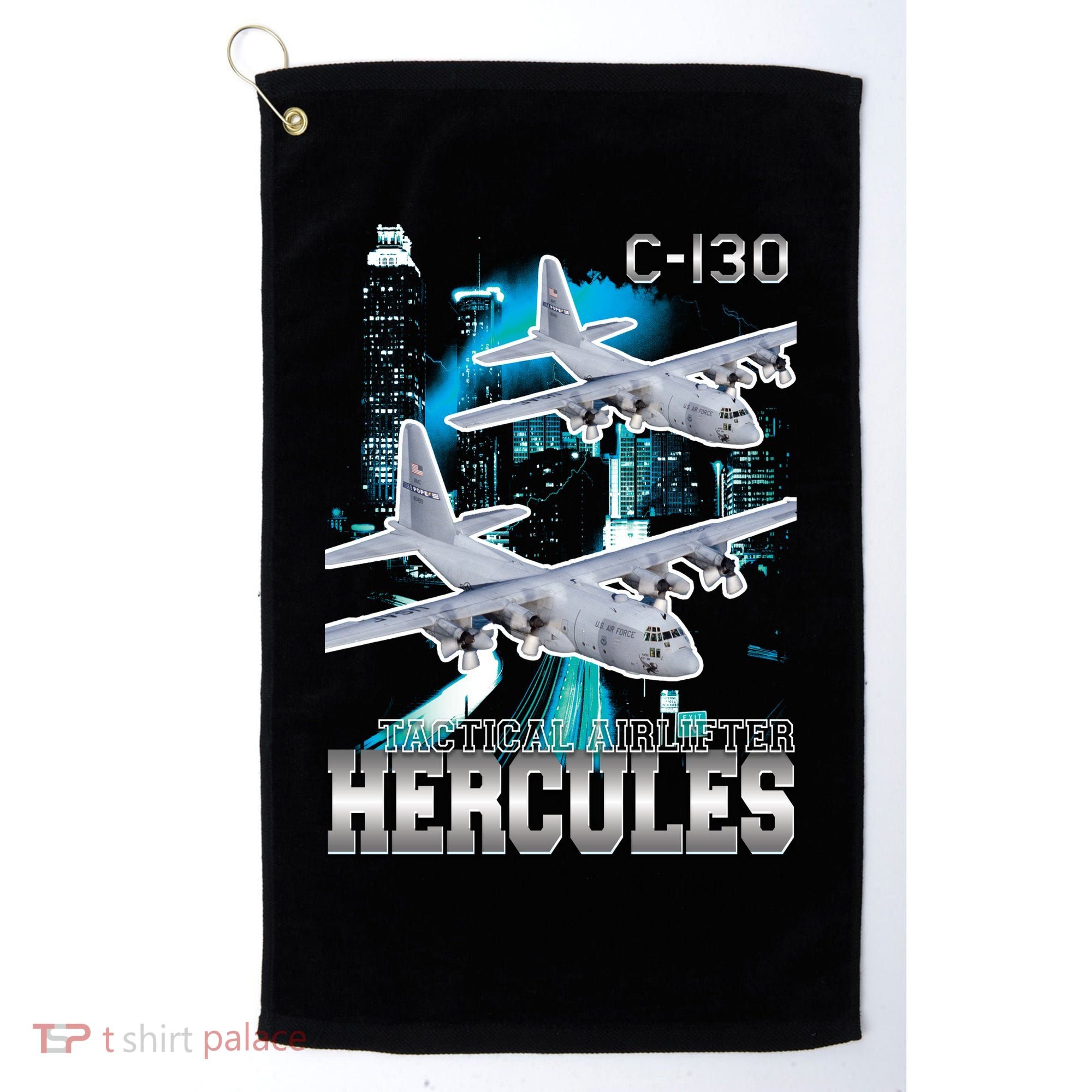 Bootleg C 130 Hercules USAF Aircraft Golf Towel