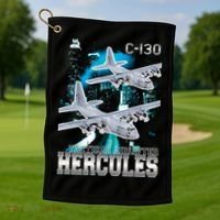 Bootleg C 130 Hercules USAF Aircraft Golf Towel thumb 1