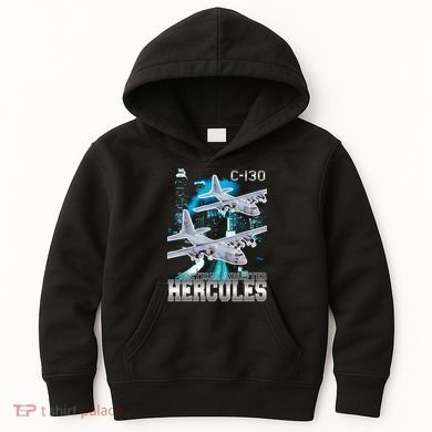 Bootleg C 130 Hercules USAF Aircraft Kids Hoodie