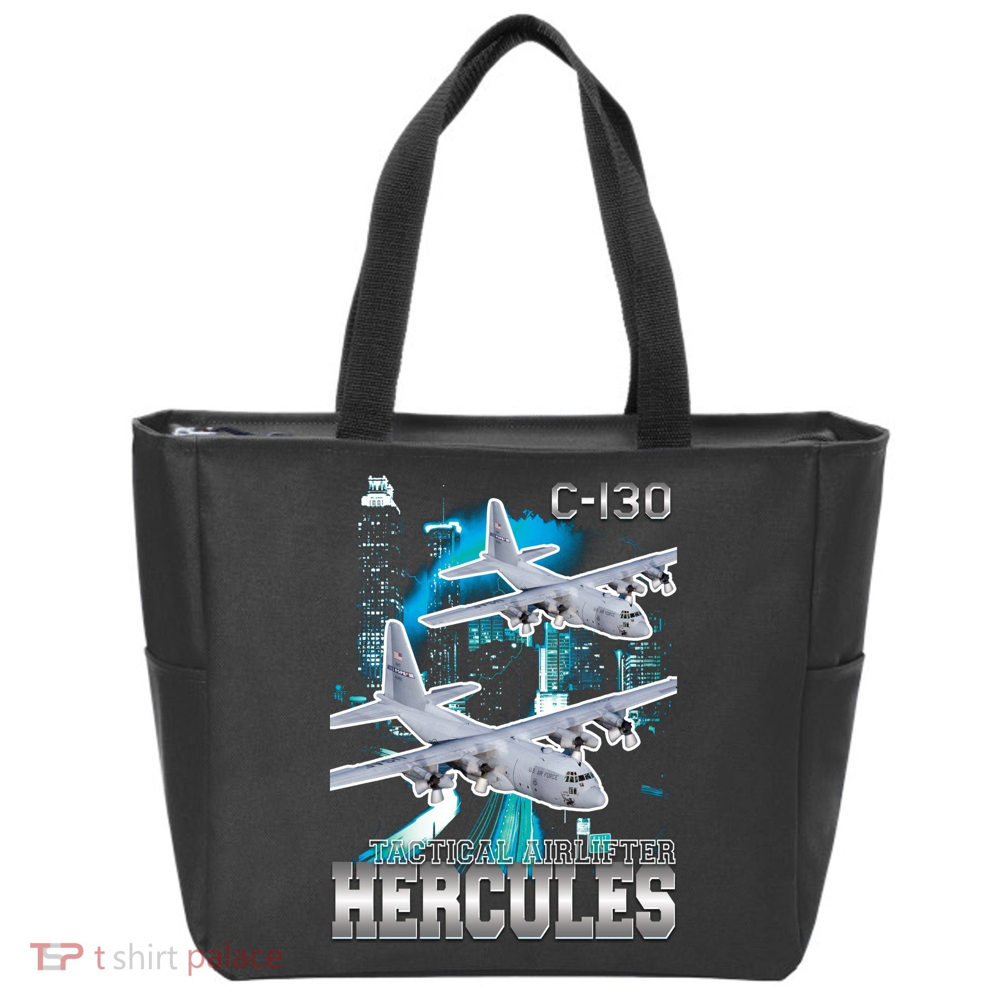 Bootleg C 130 Hercules USAF Aircraft Tote Bag