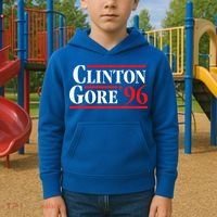 Bill Clinton 1996 Retro Presidential Campaign Kids Hoodie thumb 2