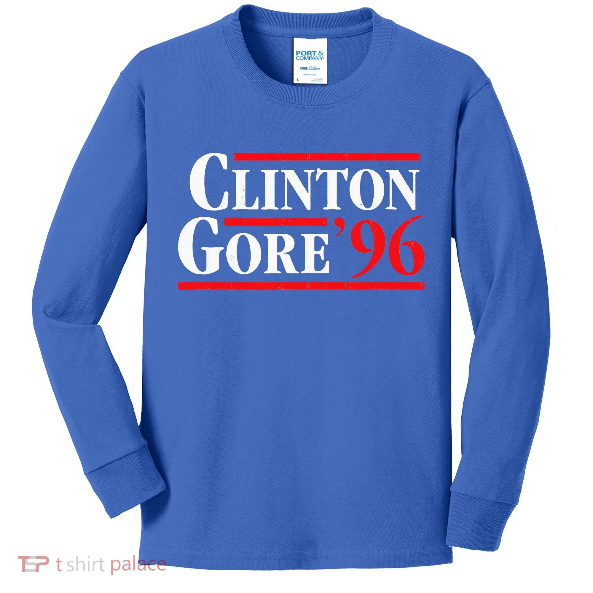 Bill Clinton 1996 Retro Presidential Campaign Kids Long Sleeve Shirt