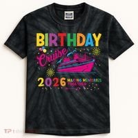 Birthday Cruise 2026 Making Memories Together Kids Tie-Dye T-Shirt thumb 0