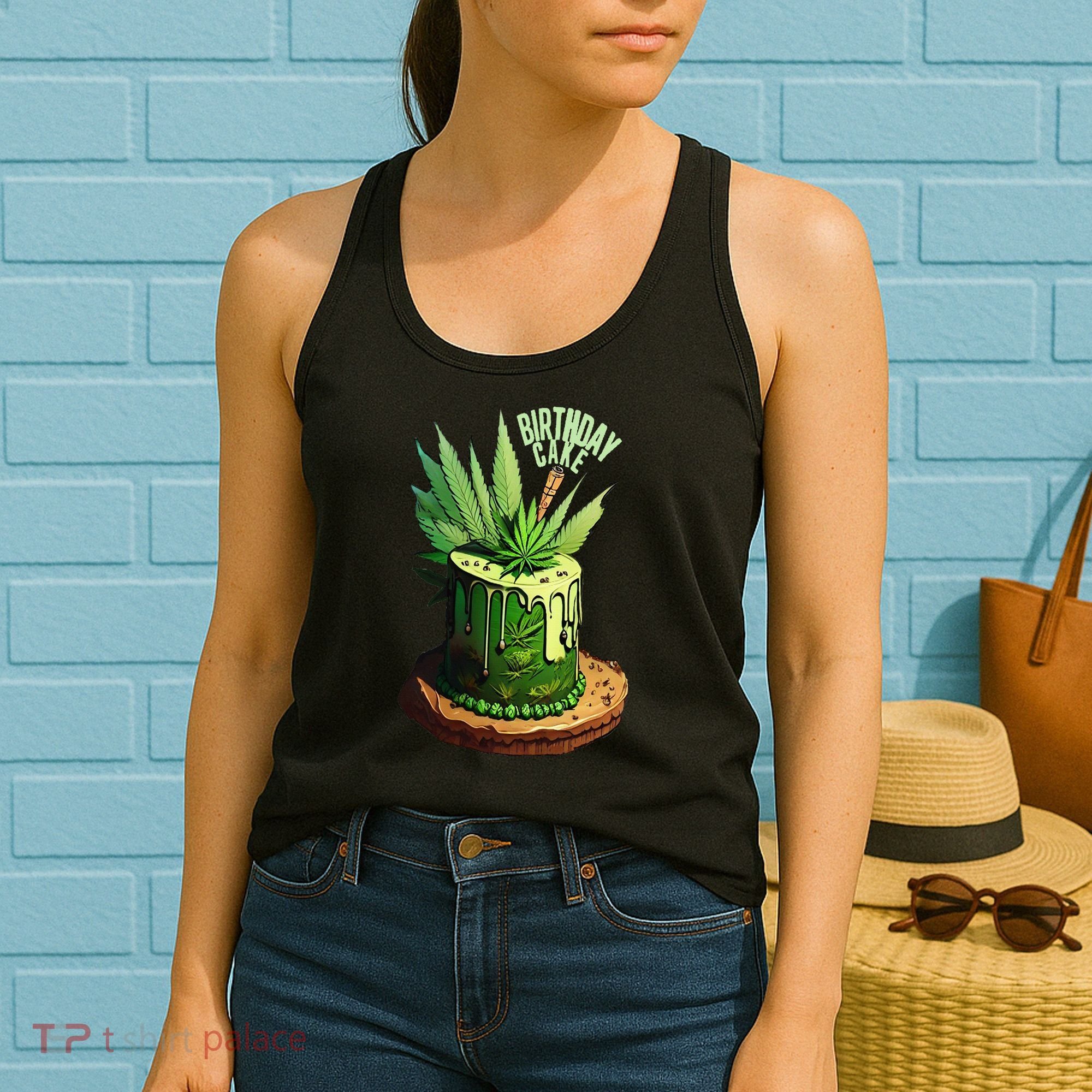 Birthday Cake 420 Cannabis Culture Stoner Weed Strain Women's Tank Top