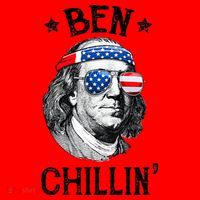 Ben Chillin 4th of July Ben Franklin USA Independence Flag Santa Hat thumb 1