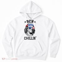 Ben Chillin 4th of July Ben Franklin USA Independence Flag Hoodie thumb 0