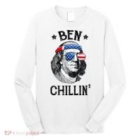 Ben Chillin 4th of July Ben Franklin USA Independence Flag Long Sleeve Shirt thumb 0