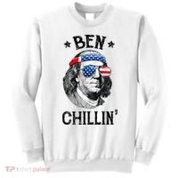 Ben Chillin 4th of July Ben Franklin USA Independence Flag Sweatshirt thumb 0
