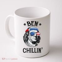 Ben Chillin 4th of July Ben Franklin USA Independence Flag Coffee Mug thumb 0