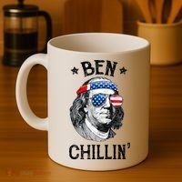 Ben Chillin 4th of July Ben Franklin USA Independence Flag Coffee Mug thumb 4
