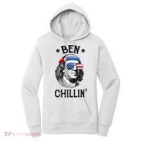 Ben Chillin 4th of July Ben Franklin USA Independence Flag Women's Hoodie thumb 0