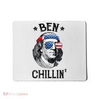 Ben Chillin 4th of July Ben Franklin USA Independence Flag Mousepad thumb 0