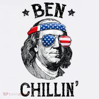 Ben Chillin 4th of July Ben Franklin USA Independence Flag Women's Tank Top thumb 5