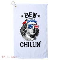 Ben Chillin 4th of July Ben Franklin USA Independence Flag Golf Towel thumb 0