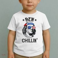 Ben Chillin 4th of July Ben Franklin USA Independence Flag Toddler T-Shirt thumb 2