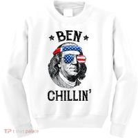 Ben Chillin 4th of July Ben Franklin USA Independence Flag Kids Sweatshirt thumb 0