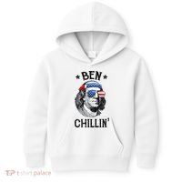 Ben Chillin 4th of July Ben Franklin USA Independence Flag Kids Hoodie thumb 0