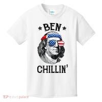 Ben Chillin 4th of July Ben Franklin USA Independence Flag Kids T-Shirt thumb 0