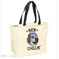 Ben Chillin 4th of July Ben Franklin USA Independence Flag Tote Bag thumb 2