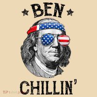 Ben Chillin 4th of July Ben Franklin USA Independence Flag Tote Bag thumb 4