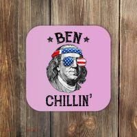Ben Chillin 4th of July Ben Franklin USA Independence Flag Coaster thumb 0