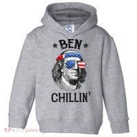 Ben Chillin 4th of July Ben Franklin USA Independence Flag Toddler Hoodie thumb 0