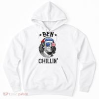 Ben Chillin 4th of July Ben Franklin USA Independence Flag Hoodie thumb 0