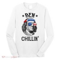 Ben Chillin 4th of July Ben Franklin USA Independence Flag Long Sleeve Shirt thumb 0