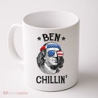 Ben Chillin 4th of July Ben Franklin USA Independence Flag Coffee Mug thumb 0