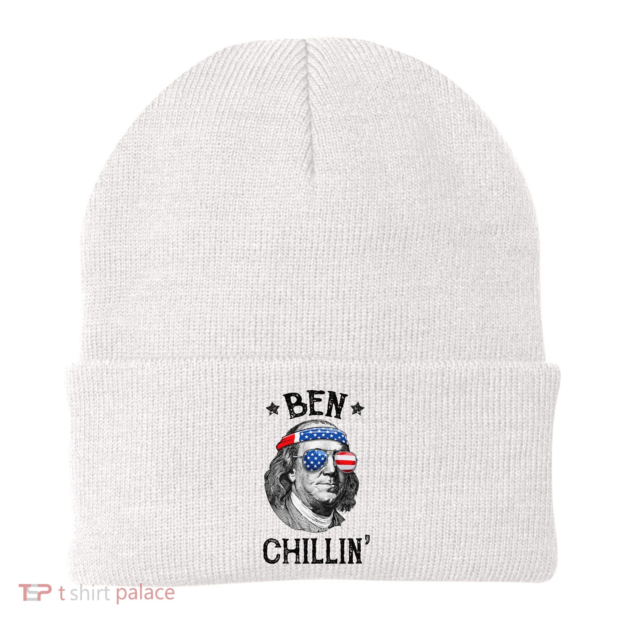 Ben Chillin 4th of July Ben Franklin USA Independence Flag Beanie