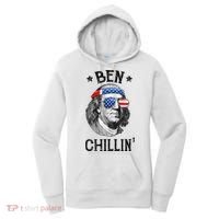 Ben Chillin 4th of July Ben Franklin USA Independence Flag Women's Hoodie thumb 0