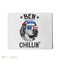Ben Chillin 4th of July Ben Franklin USA Independence Flag Mousepad thumb 0