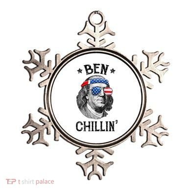 Ben Chillin 4th of July Ben Franklin USA Independence Flag Ornament