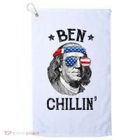 Ben Chillin 4th of July Ben Franklin USA Independence Flag Golf Towel thumb 0