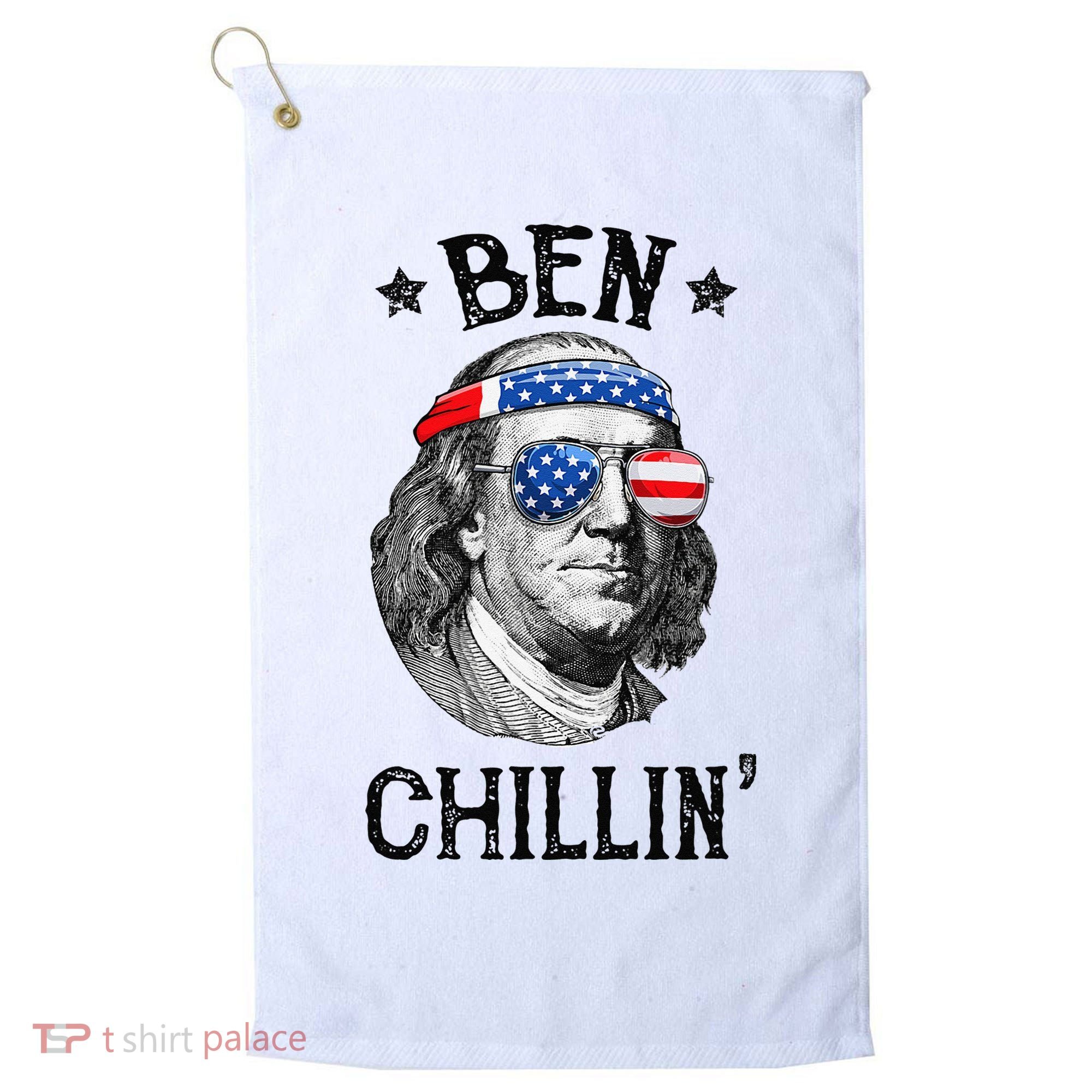 Ben Chillin 4th of July Ben Franklin USA Independence Flag Golf Towel
