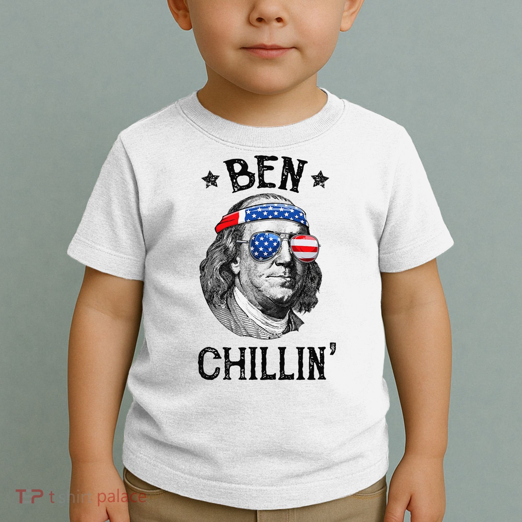 Ben Chillin 4th of July Ben Franklin USA Independence Flag Toddler T-Shirt